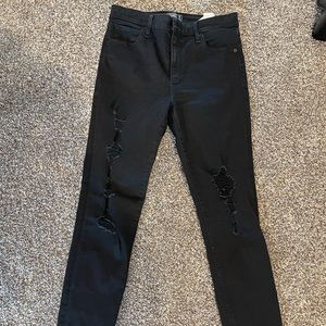Abercrombie high rise distressed skinny jeans